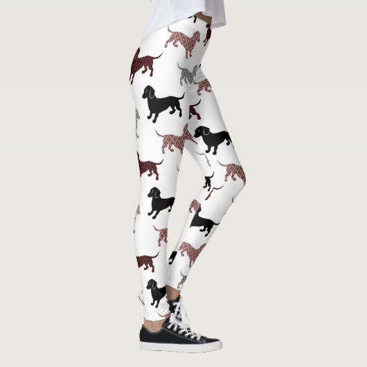 Damask Dachshunds Leggings (Rechts)