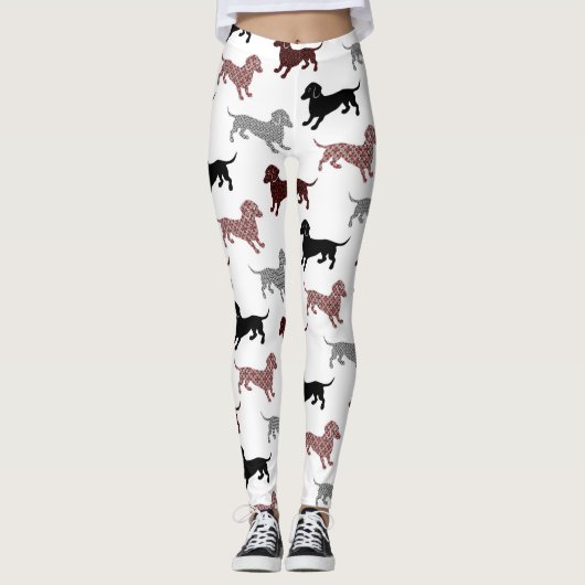 Damask Dachshunds Leggings (Voorkant)