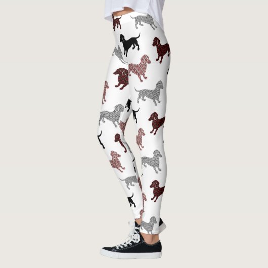 Damask Dachshunds Leggings (Links)