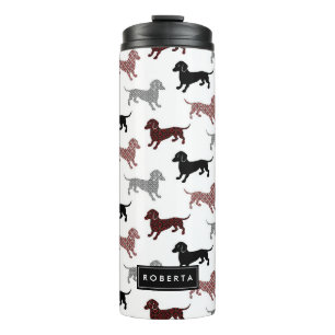 Damask Dachshunds Thermosbeker