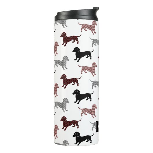 Damask Dachshunds Thermosbeker (Gedraaid links)