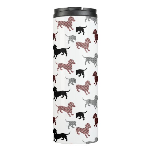 Damask Dachshunds Thermosbeker (Achterkant)