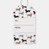 Damask Dachshunds Vakantiepatroon Cadeaulabel (Achterkant)