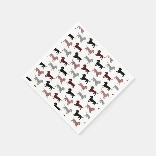 Damask Dachshunds Vakantiepatroon Servet (Hoek)