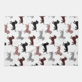 Damask Dackel Cute Dachshunds Theedoek (Horizontaal)