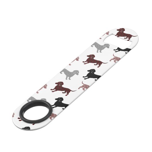 Damask Dackel Schattigee teckels Speed Flessenopener (Voorkant Gekanteld)