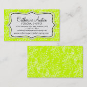 Damask dagelijks helder kalkgroen visitekaartje (Voorkant / Achterkant)