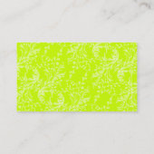 Damask dagelijks helder kalkgroen visitekaartje (Achterkant)