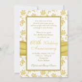 Damask Daisy Diamond 60th Wedding Jubileum Kaart (Achterkant)