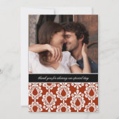 Damask Dank u Nota's {Rood} Kaart (Voorkant)