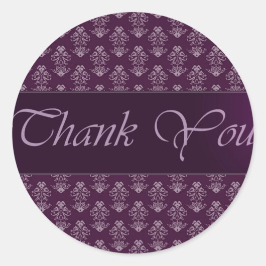  Damask Dank u Sticker/Seal Ronde Sticker (Voorkant)