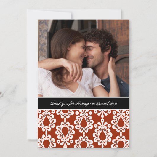 Damask Dankbetuigingen {Rood} Kaart (Voorkant)