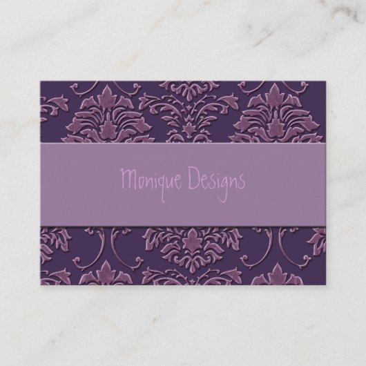 Damask Dark Paars/Lavender Visitekaartje (Voorkant)