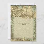  Damask de heer en Mrs Owl Wedding Invitation Kaart (Achterkant)