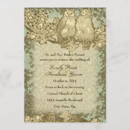  Damask de heer en Mrs Owl Wedding Invitation Kaart