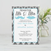 Damask de heer en Mrs Shower Invitation (1) Kaart (Staand voorkant)