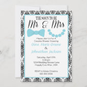 Damask de heer en Mrs Shower Invitation (2) Kaart (Voorkant)