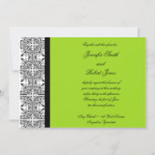 Damask Delight in Lime Green bruiloft uitnodiging (Voorkant)