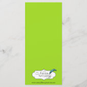 Damask Delight in Lime Green Wedding Menu (Achterkant)