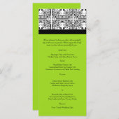Damask Delight in Lime Green Wedding Menu (Voorkant / Achterkant)
