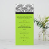 Damask Delight in Lime Green Wedding Menu (Staand voorkant)