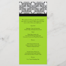 Damask Delight in Lime Green Wedding Menu