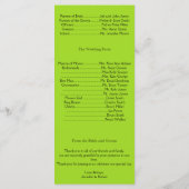 Damask Delight in Lime Green Wedding Programma Programmakaart (Achterkant)