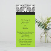 Damask Delight in Lime Green Wedding Programma Programmakaart (Staand voorkant)