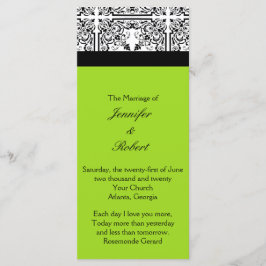 Damask Delight in Lime Green Wedding Programma Programmakaart