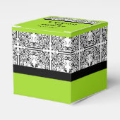 Damask Delight in Lime Groene Bruiloft Favor Box Bedankdoosjes (Voorkant Zijde)