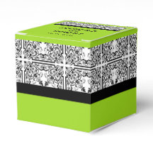 Damask Delight in Lime Groene Bruiloft Favor Box