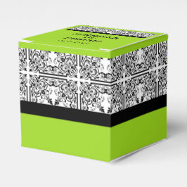 Damask Delight in Lime Groene Bruiloft Favor Box Bedankdoosjes