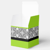 Damask Delight in Lime Groene Bruiloft Favor Box Bedankdoosjes (Geopend)