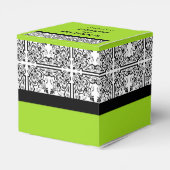 Damask Delight in Lime Groene Bruiloft Favor Box Bedankdoosjes (Achterkant)