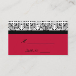 Damask Delight in Scarlet Red Wedding Place-kaarte Plaatskaartje