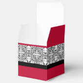 Damask Delight in Scarlet Rode Bruiloft Favor Box Bedankdoosjes (Geopend)