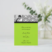 Damask Delight Lime Green Sla de datum op Save The Date (Staand voorkant)