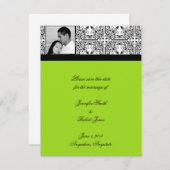 Damask Delight Lime Green Sla de datum op Save The Date (Voorkant / Achterkant)