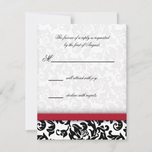 Damask Delight RSVP Kaartje (Voorkant)