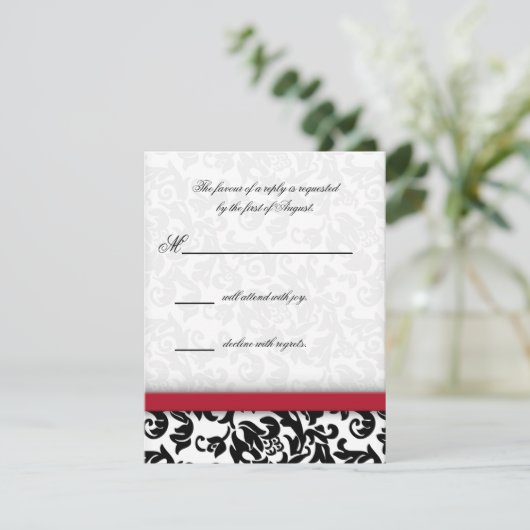 Damask Delight RSVP Kaartje (Staand voorkant)