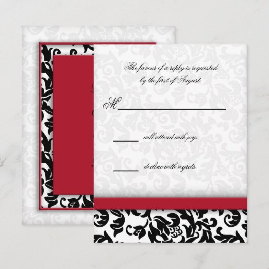 Damask Delight RSVP Kaartje (Voorkant / Achterkant)