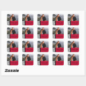 Damask Delight Scarlet Rode bruiloft gunst Sticker (Vel)