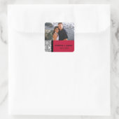 Damask Delight Scarlet Rode bruiloft gunst Sticker (Tas)