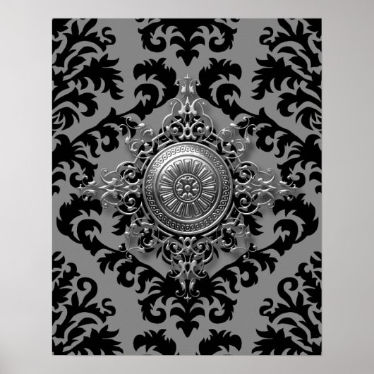 Damask Design, Filigree Medallion Poster (Voorkant)