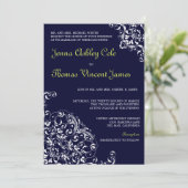 Damask Desire - huwelijksuitnodiging Kaart (Staand voorkant)