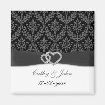 damask diamante houtskool save the date