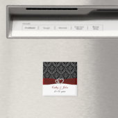 damask diamante red save the date magneet (Insitu (Vaatwasser))