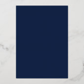 Damask Diamond Navy & Roos Wedding Folie Invitatio Uitnodiging (Achterkant)