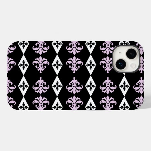 Damask Diamond Stripe Case-Mate iPhone Case (Achterkant (horizontaal))