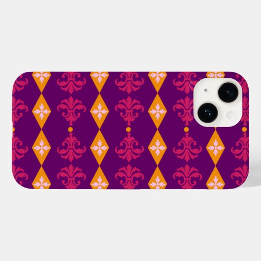 Damask Diamond Stripe Case-Mate iPhone Case (Achterkant (horizontaal))